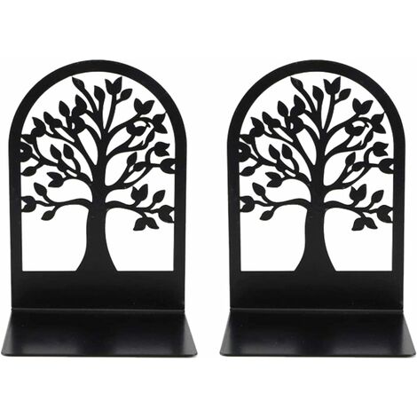 2Pcs Serre-livres, presse-livres en métal, serre-livres noirs, porte-livres antidérapants, étagères en métal, étagères, étagères pour enfants（b018）
