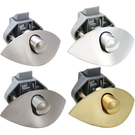 2pcs Serrures à Poussoir Demi-lune pour 1.4-1.6 Épaisseur de Porte Caravane Armoire Porte Bouton de Loquet Poignée de Meuble Serrure Armoire Matériel Serrure. Argent