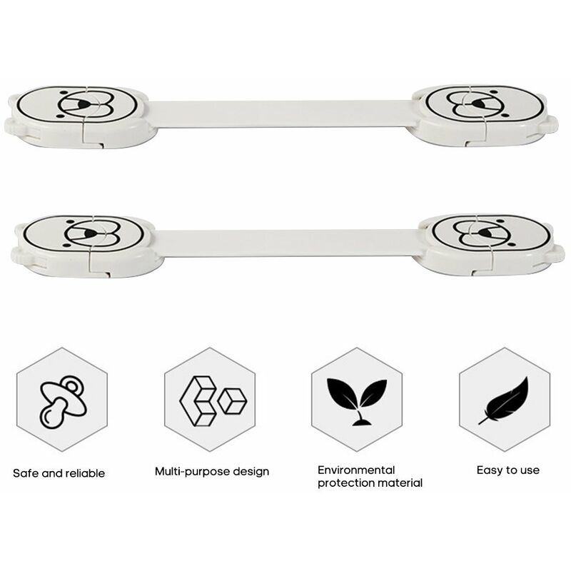 

2Pcs / Set Cerraduras multifuncionales Cerradura de proteccion Accesorios de seguridad para ninos para nevera / armarios / cajones / lavavajillas /