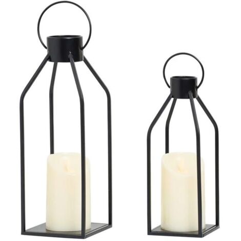 2pcs / Set Fer Bandlers Avec LED Candle Lampe Lampe Lampe Décor