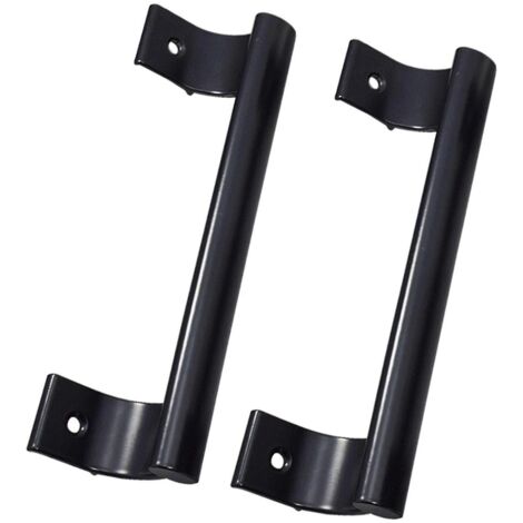 2pcs/set Sliding Door Handles (Black) Easy Install Garage Barn Kitchen Modern Aluminum Showcase Dr