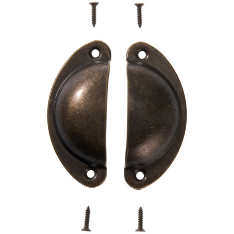 2Pcs Shell Cup Furniture Handles
