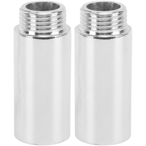 2PCS Shower Arm Extension Stainless Steel Chrome Plating Shower Head Extension Pipe for Bathroom 5.1cm/2in