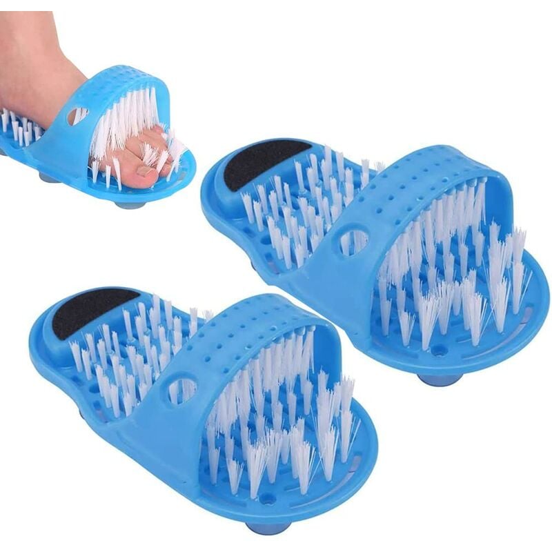 Tumalagia - 2pcs Shower Foot Brush, Shower Foot Cleaner, Single Foot Cleaning Brush, Washer Foot Cleaning Brush, for Sticking on Floor Shower Spa