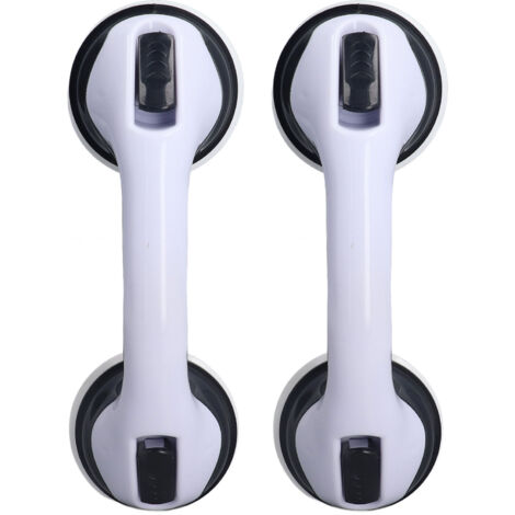 2pcs Shower Handle Curved Design Double Lock Security Toolless Installation Plastic Shower Support Bar for Elderly
