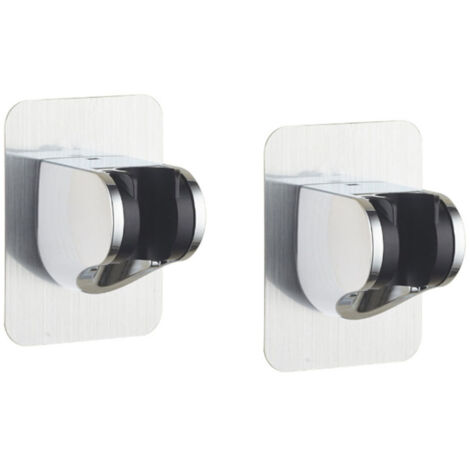 2pcs Shower Holder, Removable Self-Adhesive Wall Mounted Shower Bracket, Adjustable Angle, Waterproof, Heavy Duty, Wall Mounted, Suitable for Hotel Bathrooms
