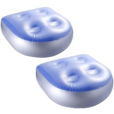 2Pcs Siège D'appoint Gonflable, Coussin De Dossier De Siège D'appoint pour Spas avec 4 Ventouses pour Tous Les Jacuzzi Et Spas (47 x 37cm)