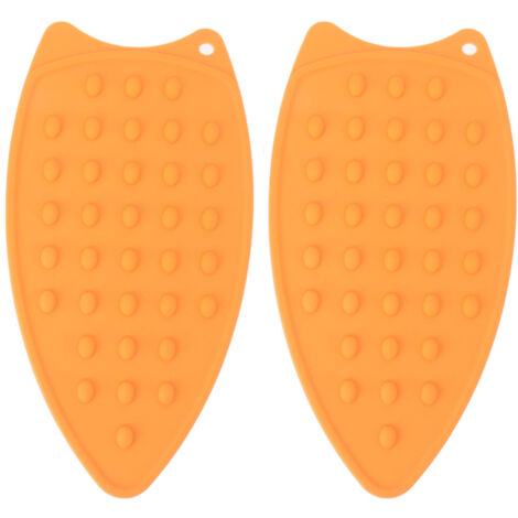 2Pcs Silicone Iron Rest Pad Durable Impact Resistant Heat Resistant Iron Mat for Ironing Boards Irons Orange