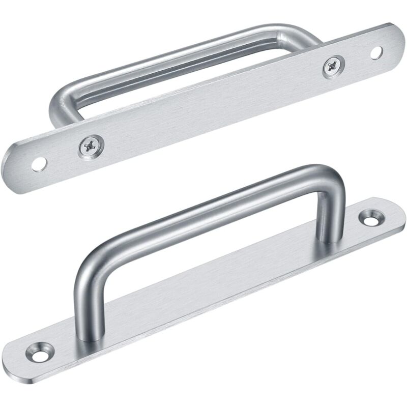 2pcs sliding barn door handle, sliding door handle pull handle with stainless steel sheet for closet barn door