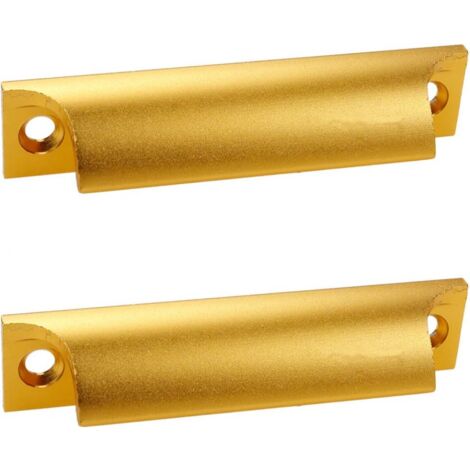 2pcs Sliding Door Handles, Aluminum Furniture Handles, Gold Kitchen Cabinet Handles for Balcony Doors, Sliding Doors, Drawers