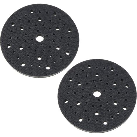 2pcs Soft Sponge Interface Pad 150mm Sanding Pad 53 Holes for Sander Shock Resistant Buffer Pad Dedicated Replacement Hook and Loop Sanding Discs-JUSCH
