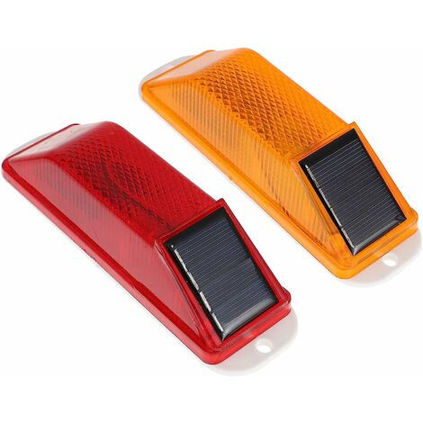 2pcs solaire stroboscopique voyant d'avertissement sensible stroboscope LED voyant d'avertissement super lumineux étanche flash feu de circulation extérieur route construction signe