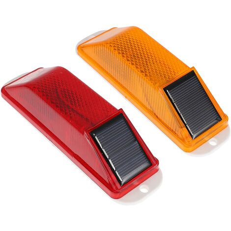 2pcs solaire stroboscopique voyant d'avertissement sensible stroboscope LED voyant d'avertissement super lumineux étanche flash feu de circulation extérieur route construction signe