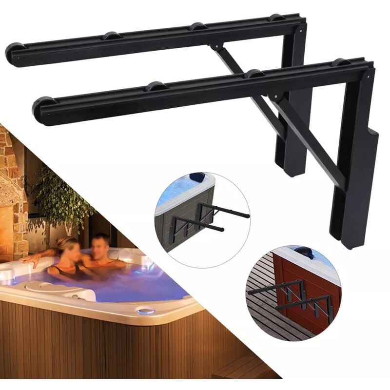 2Pcs Spa Cover Roller Rack Hot Tub Cover Lifter Holder For spa Cabinet 77.16lbs