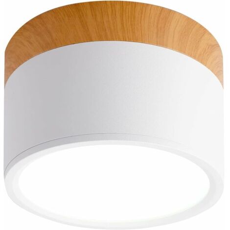 2pcs Spot de plafond apparent 7W Aluminium Downlight Cool White Plafonnier pour salle à manger cuisine couloir blanc mat 230V Ø110mm