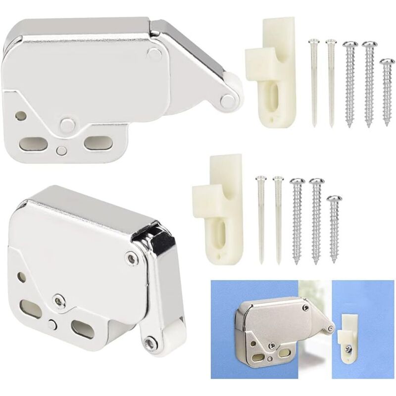 Tinor - 2PCS Spring Door Hinge Cabinet Door Hinge Stainless Steel Spring Door Hinge Cabinet Door Spring Hinge with 6 Screws 4 Nails for Door Window