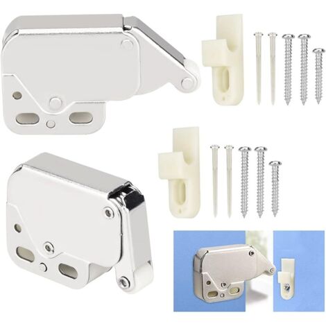 2PCS Spring Door Hinge Cabinet Door Hinge Stainless Steel Spring Door Hinge Cabinet Door Spring Hinge with 6 Screws 4 Nails for Door Window