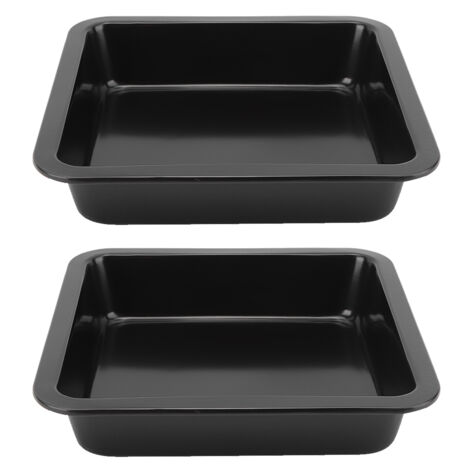 2Pcs Square Shaped Non Stick Cheese Cake Pizza Mold Tray Bakeware Kitchen Baking Tools(Black )