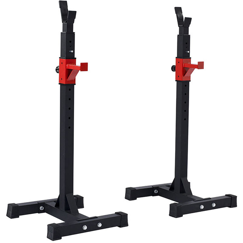 

2pcs Squat Stand Powers Rack Soporte de barra separado simple para bancos de casa Press Barbell Rack Equipo de fitness,Negro