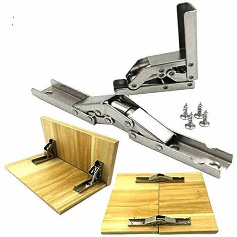 2pcs Stainless Steel 90 Degree Folding Shelf Hinge Concealed Bracket Table Support Hinge Furniture Accessories Folding Shelves