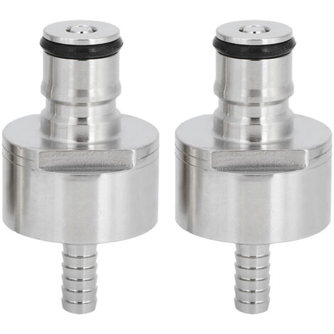 2Pcs Stainless Steel Carbonation Cap with 5/16in Barb Ball Lock Type Fit Soft Drink PET Bottles