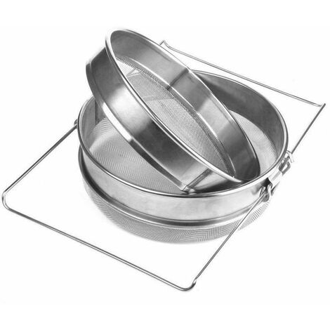 2pcs Stainless Steel Double Honey Strainer Beekeeping Beekeeper Filter Honey Extraction Trich Honey Strainer Honey Filter