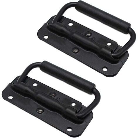 2pcs stainless steel hand box handle lift toolbox folding spring handle, 100mm pull handle