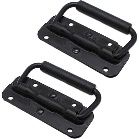 2pcs Stainless Steel Hand Box Handle Lift Toolbox Spring Folding Handle, Pull Handle 100mm