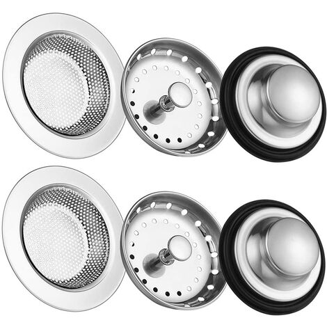 main image of "2Pcs Stainless Steel Kitchen Sink Plug Filter Water Draining Prevent Blockage,model: 2Pcs"
