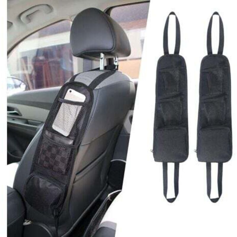 2pcs Storage Bag, Side Seat Organizer, Mesh Pocket for All Front Passenger Car Seats for Cars, Trucks
