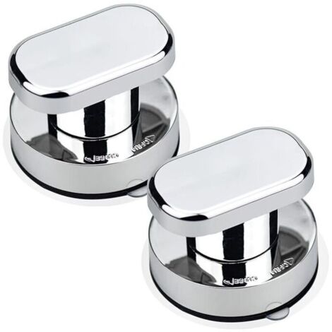 2pcs Suction Cup Door Handle, Suction Cup Bay Window Handle, Strong Suction Cup Pull Handles for Bathroom Glass, Cabinet, Drawer Door Handle (Silver)
