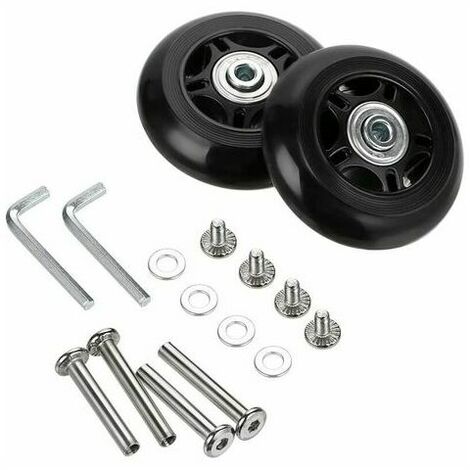 2pcs Suitcase Casters Replacement Wheels Bearing Repair for Luggage Suitcase 7024mm,Black