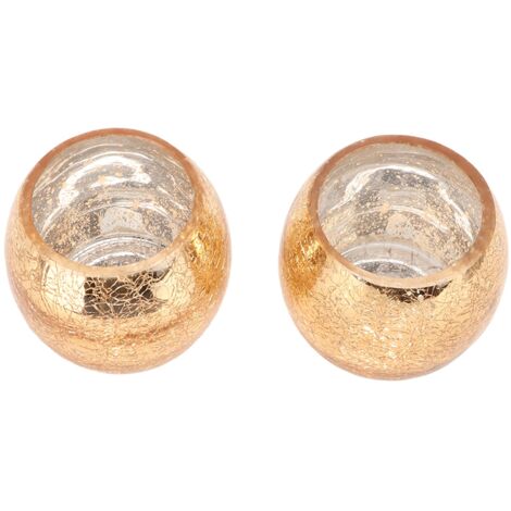 2PCS Support Bougie en Verre à Points Dorés, Design Moderne Minimaliste pour Décoration Maison Romantique