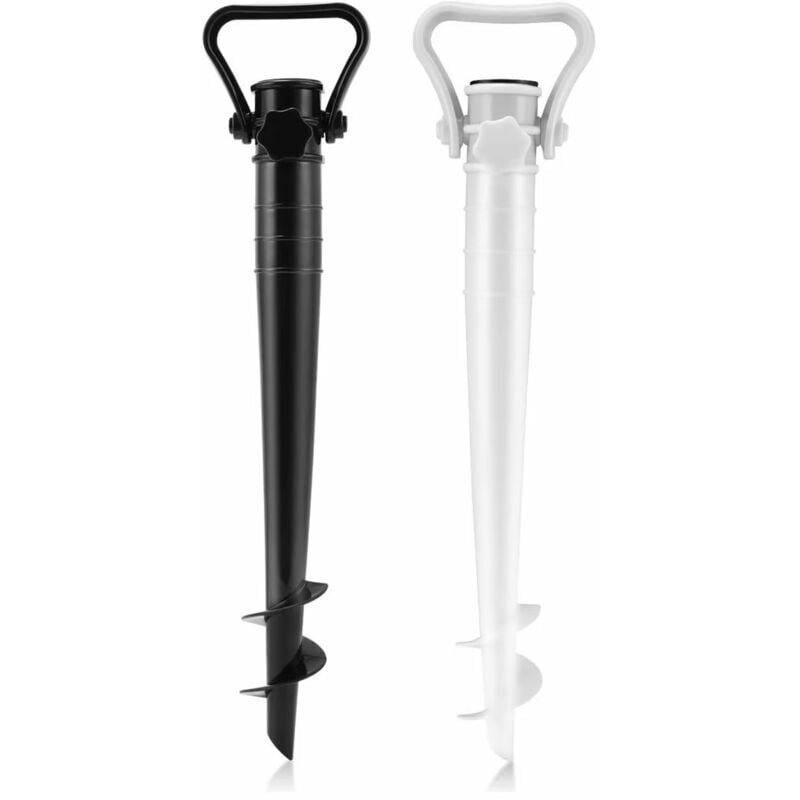 2PCS Support de Parasol pour Plage Sable ou Terre Pieds de Parasols,Pieds de Parasol de Plage à hélice à Visser dans Le Sable