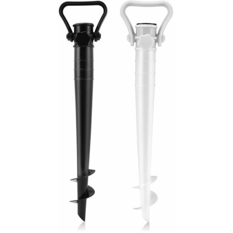 2PCS Support de Parasol pour Plage Sable ou Terre Pieds de Parasols,Pieds de Parasol de Plage à hélice à Visser dans Le Sable