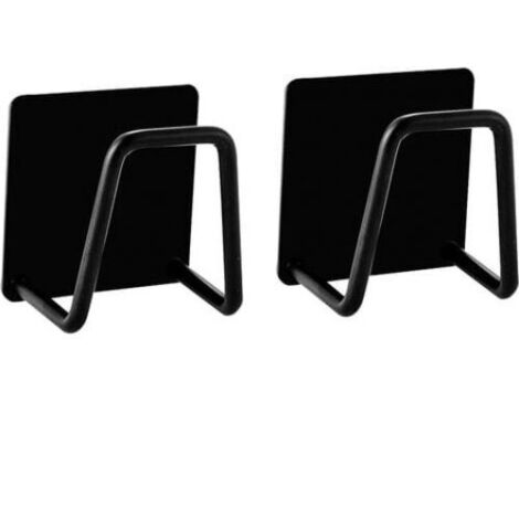 2PCS-Support de rangement-Support à éponges [Noir avec adhésif]