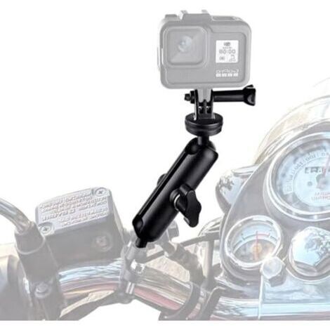 2pcs Support De RéTroviseur Pour Moto RéGlable à 360°, Support Pour CaméRa D'Action Pour Moto En Aluminium, Pince De Fixation Robuste, Compatible Avec Toutes Les SéRies Pour Gopro Hero 6/7/8/9 Akaso S