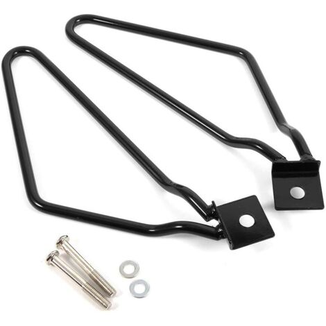 2pcs Support Sacoches Moto, Support de Sacoche de Selle avec Fixation Gauche et Droite, Noir