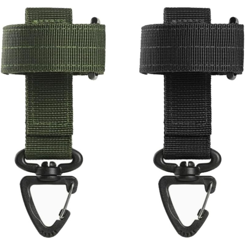 2pcs supports de gants,Gants Tactiques Polyvalents pour l'extérieur, Crochet de Gant réglable(noir, vert militaire)