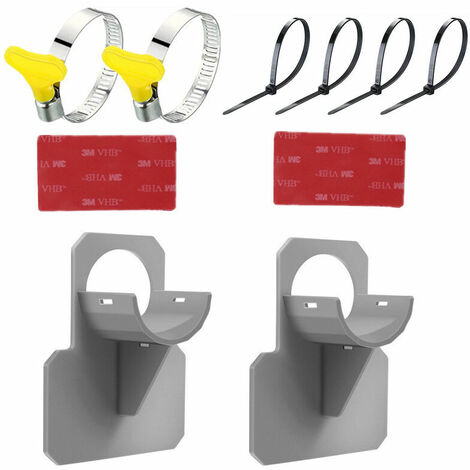 2Pcs Supports de Tuyau de Piscine en Plastique Support pour Tuyau d'eau de Piscine pour Piscine Hors Sol,avec 2 Colle et 4 Serre-Cables,Empeche Le Tuyau de Tomber Resistant aux Ruptures(gris)
