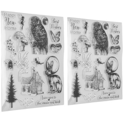 2PCS Tampons Transparents Licorne Étoile pour Scrapbooking, Projets Artistiques et Cadeaux DIY