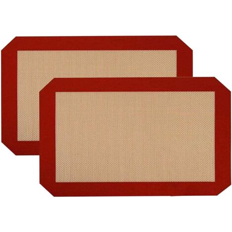 2Pcs Tapis de Cuisson en Silicone 40x30cm, Toile de Cuisson Silicone Saine pour Four en Silicone Anti-Adhérent et Réutilisable, sans