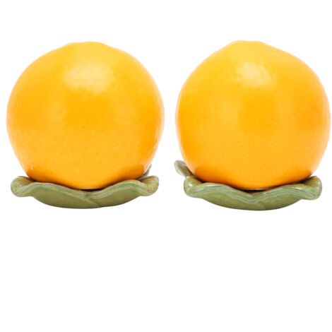 2Pcs Tea Leaf Can Orange‑Shape Ceramic Sealed Pot Ornament Gift Kitchen Storage Container