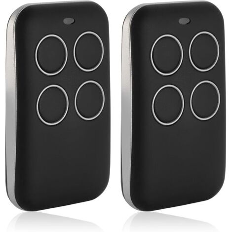 2pcs Telecommande Garage Universelle Portail Télécommande Porte de Garage 433mhz, Telecommande Portail Bip Portail Universelle émetteur Manuel 433 Mhz Télécommande à 4 Canaux Clonage Télécommande