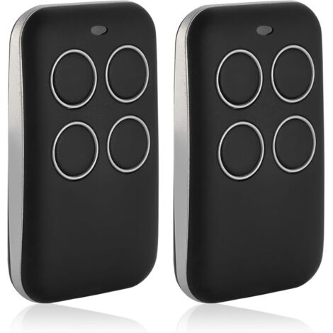 2pcs Telecommande Garage Universelle Portail Télécommande Porte de Garage 433mhz, Telecommande Portail Bip Portail Universelle émetteur Manuel 433 Mhz Télécommande à 4 Canaux Clonage Télécommande