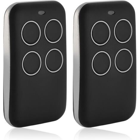 2pcs Telecommande Garage Universelle Portail Télécommande Porte de Garage 433mhz, Telecommande Portail Bip Portail Universelle émetteur Manuel 433 Mhz Télécommande à 4 Canaux Clonage Télécommande