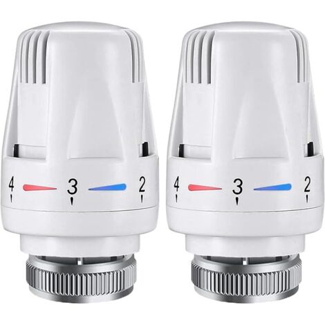 2PCS Tete Radiateur Thermostatique M30 x 1,5 Valves Thermostatiques pour Radiateur, Tête de Remplacement de Vanne de Thermostat de Radiateur pour Maison Bureau