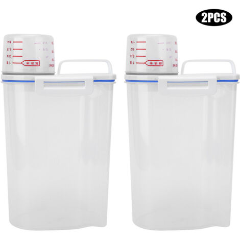 2Pcs Thick Plastic Insect Prevention Rice Box Moisture Proof Flour Storage Bin Food Container
