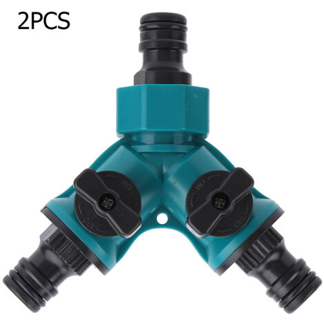 2Pcs Three way Adapter Y Type Connector Water Pipe Joint with Switch