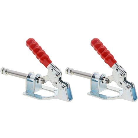 2pcs Toggle Clamp GH-302-F Locking Holding Push Pull Action Hand Tool Capacity Clamp Pull Workpiece Welding Non-Slip Clamp with Red Handle